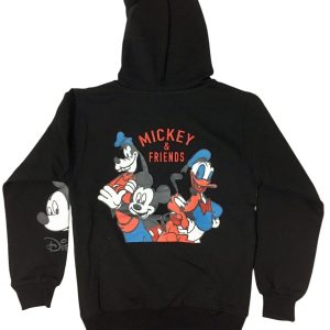 KIZ ÇOCUK %100 Pamuklu Mickeymause & Friends figür uzun kollu Kapşonlu siyah takım