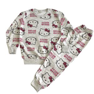 KIZ ÇOCUK HELLOKITY FİGÜRLÜ MEVSİMLİK PİJAMA TAKIMI