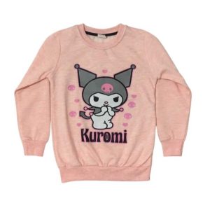 KIZ ÇOCUK KUROMİ KARAKTER BASKILI %100 PAMUKLU UZUN KOLLU PİJAMA TAKIMI