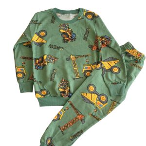 ERKEK ÇOCUK YEŞİL TRAKTÖR FİGÜRLÜ  MEVSİMLİK  UZUN KOLLU PİJAMA  TAKIMI