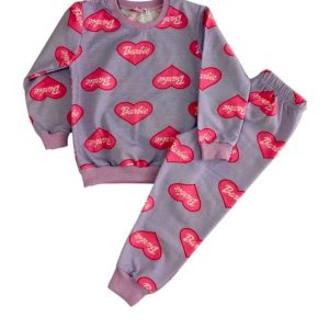 KIZ ÇOCUK ÇİZGİ KARAKTERLİ  KALPLİ ALT ÜST TAKIM